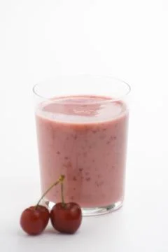 A delicious cherry milkshake Stock Photos