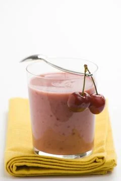 A delicious cherry milkshake Stock Photos
