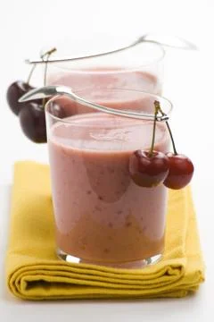 A delicious cherry milkshake Foto stock