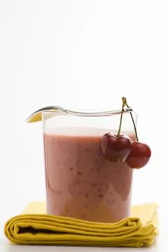 A delicious cherry milkshake Stock Photos