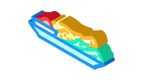 Delicious chicken fried isometric icon animation Stock Footage 327283864