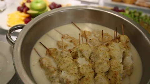 Delicious chicken kebab Stock Footage 70687395