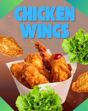 Delicious chicken wings Stock Illustration