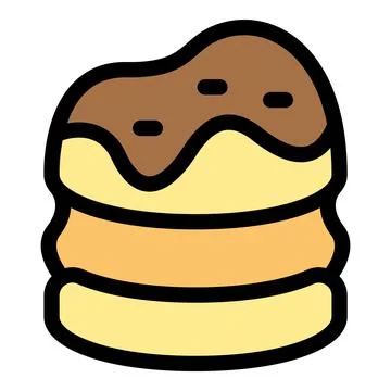 Delicious choco pancakes stack dripping with chocolate sauce イラスト素材