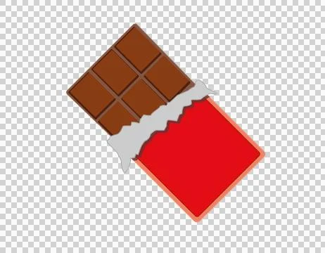 Delicious chocolate bar flat icon with red wrapper Illustrazione stock