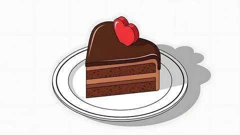 Delicious chocolate cake slice Stock Illustration