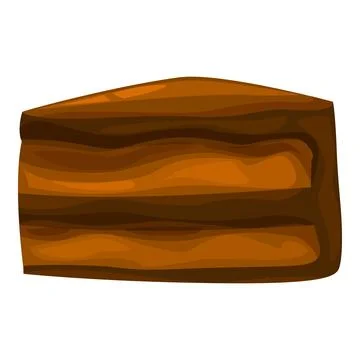 Delicious chocolate cake slice isolated on white background Stock Illustration