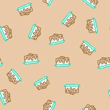 Delicious chocolate candy food vector seamless pattern Stock Illustration