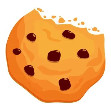 Delicious chocolate chip cookie with bite missing Stock Illustration