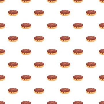 Delicious chocolate donut repeating seamless pattern background Stock Illustration