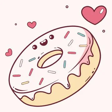 Delicious Chocolate Donut Vector Icon Stock Illustration