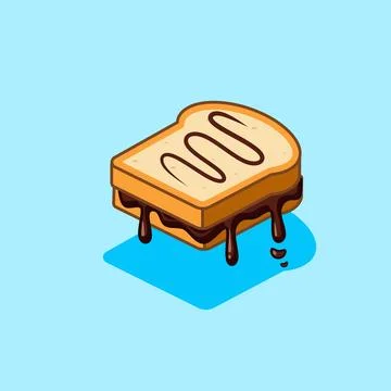 Delicious Chocolate jam on bread vector illustration cartoon design Stock Illustration