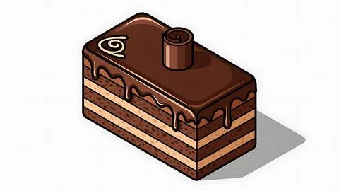 Delicious chocolate layer cake Stock Illustration