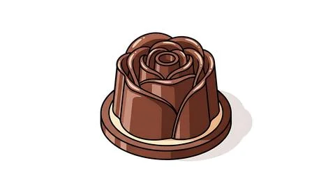 Delicious chocolate rose cake Illustrazione stock