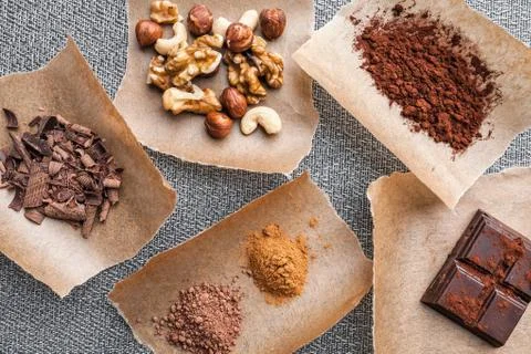 Delicious chocolate on a rustic background Stock Photos