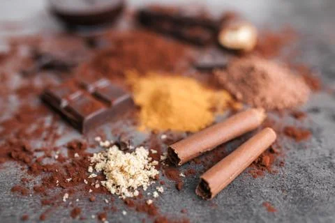 Delicious chocolate on a rustic background Stock Photos