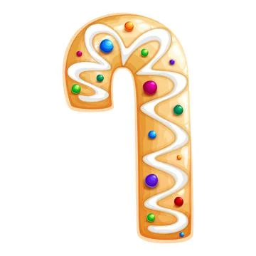 A delicious Christmas cookie in the shape of a cane Stock Illustration