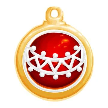A delicious Christmas cookie in the shape of a sphere Illustrazione stock