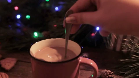 Delicious Christmas holiday with latte Stock Footage
