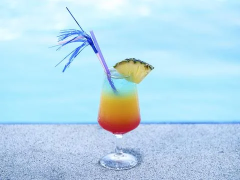 Delicious cocktail by the pool Stock Photos