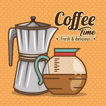 Delicious coffee time elements Illustrazione stock