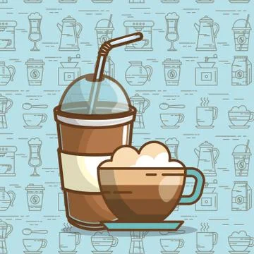Delicious coffee time elements Illustrazione stock