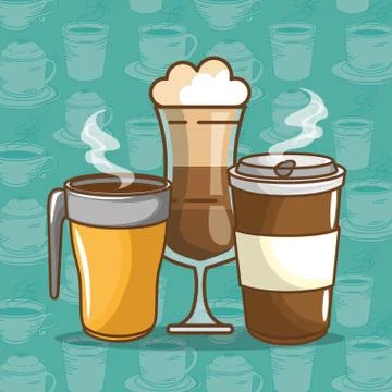 Delicious coffee time elements Illustrazione stock