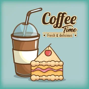 Delicious coffee time elements Illustrazione stock