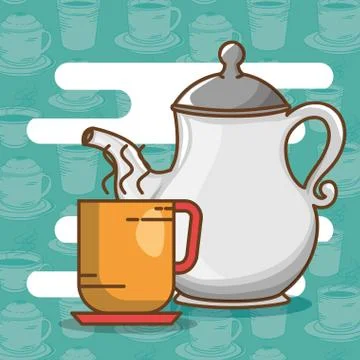 Delicious coffee time elements Stock Illustration