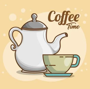 Delicious coffee time elements Illustrazione stock