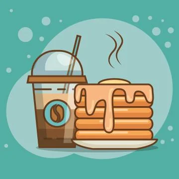 Delicious coffee time elements Illustrazione stock