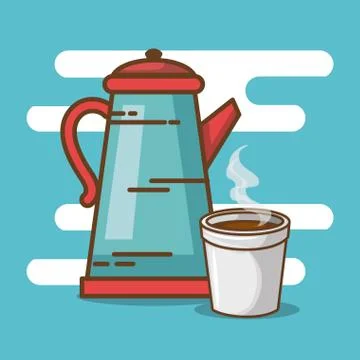 Delicious coffee time elements 스톡 일러스트