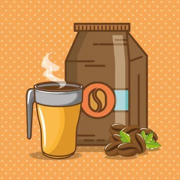 Delicious coffee time elements Illustrazione stock