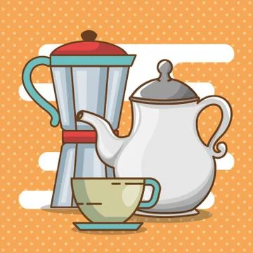 Delicious coffee time elements Illustrazione stock