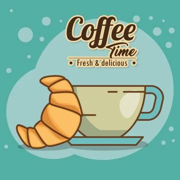 Delicious coffee time elements Illustrazione stock
