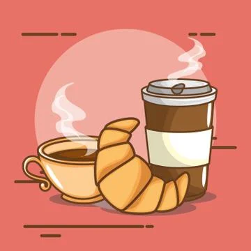 Delicious coffee time elements 스톡 일러스트