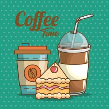 Delicious coffee time elements Illustrazione stock