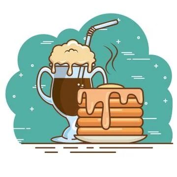 Delicious coffee time elements Stockillustratie