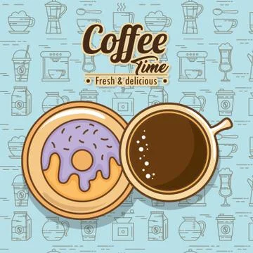 Delicious coffee time elements Illustrazione stock