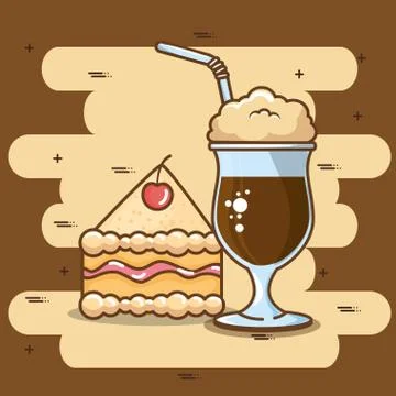 Delicious coffee time elements Illustrazione stock