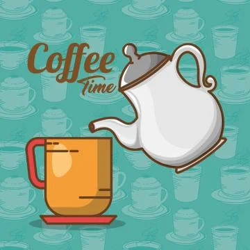Delicious coffee time elements Illustrazione stock