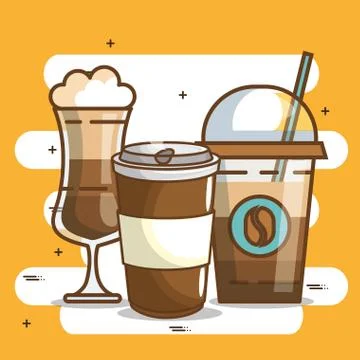 Delicious coffee time elements Illustrazione stock
