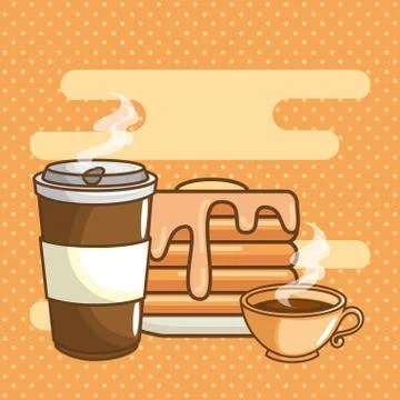 Delicious coffee time elements Stock Illustration