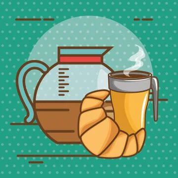 Delicious coffee time elements Stock Illustration