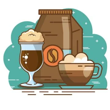 Delicious coffee time elements 스톡 일러스트