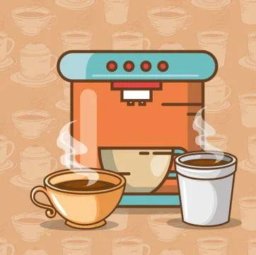 Delicious coffee time elements Ilustración de archivo