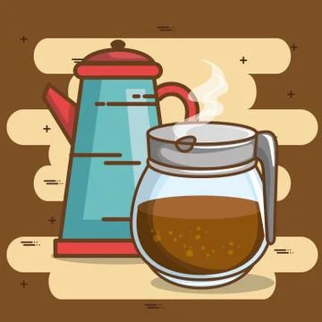 Delicious coffee time elements Illustrazione stock