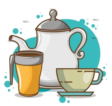 Delicious coffee time elements Stock Illustration