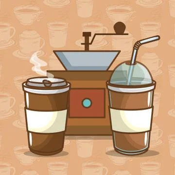 Delicious coffee time elements Illustrazione stock