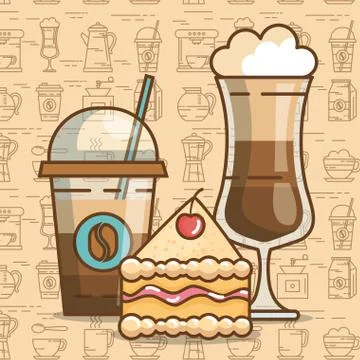 Delicious coffee time elements Illustrazione stock